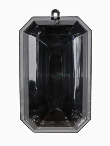 8" Acrylic Precious Gem Rectangle Ornament - BLACK