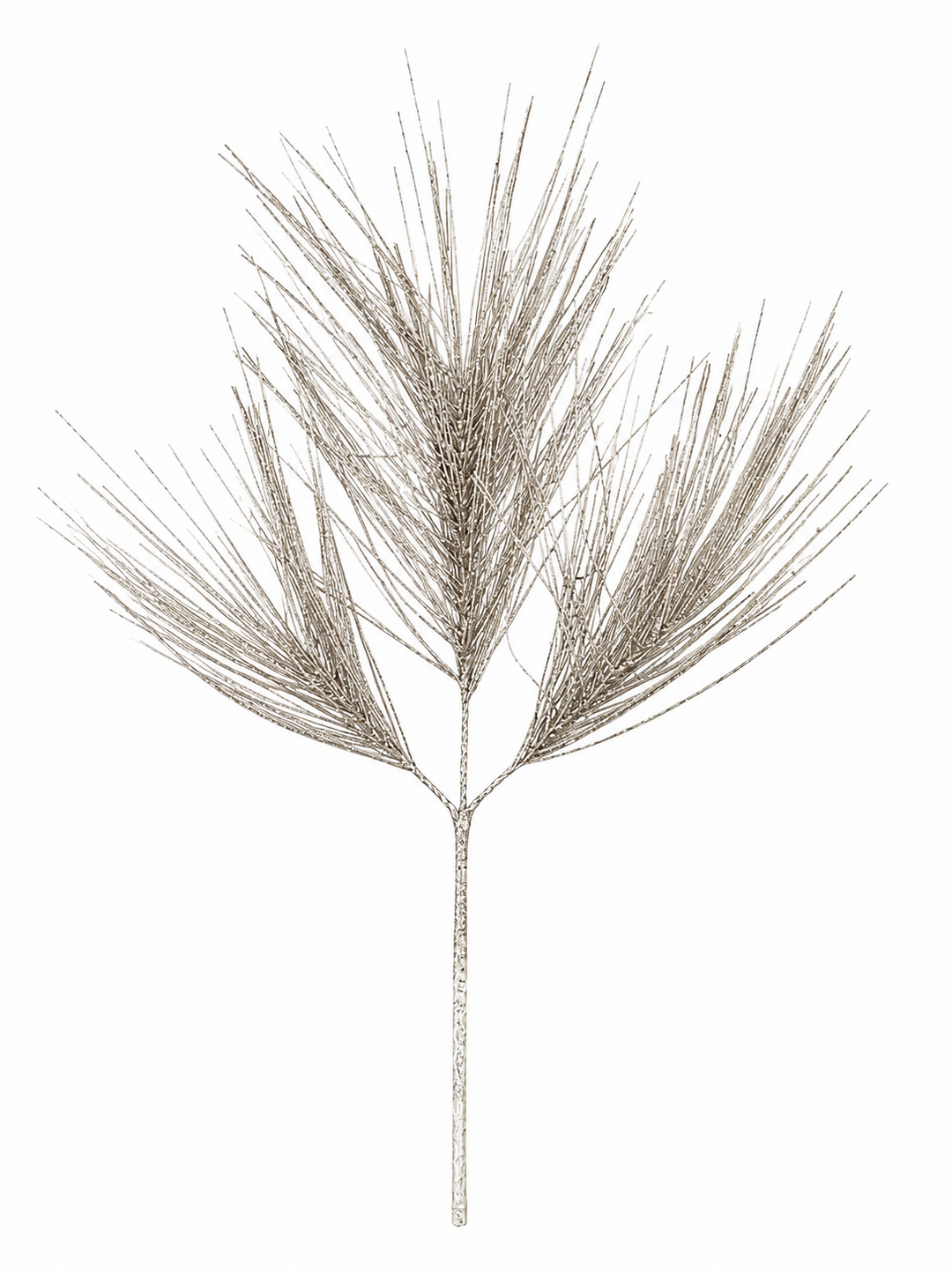 23" Glitter Long Needle Pine Spray in Champagne