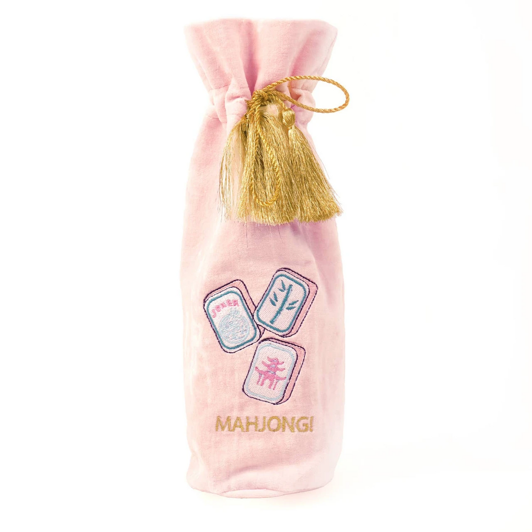 Mahjong Embroidered Wine Bag/Hostess Gift Bag