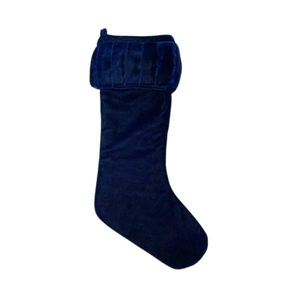 8" x 19" Plush Midnight Blue Velvet Stocking