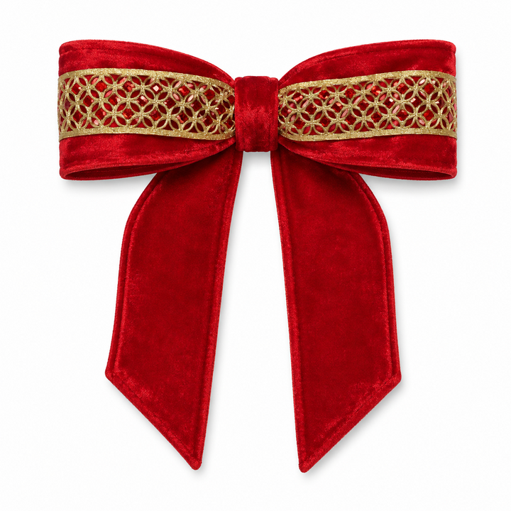 Diamond Jewel Bow Premade Bow - Red or Ivory/White