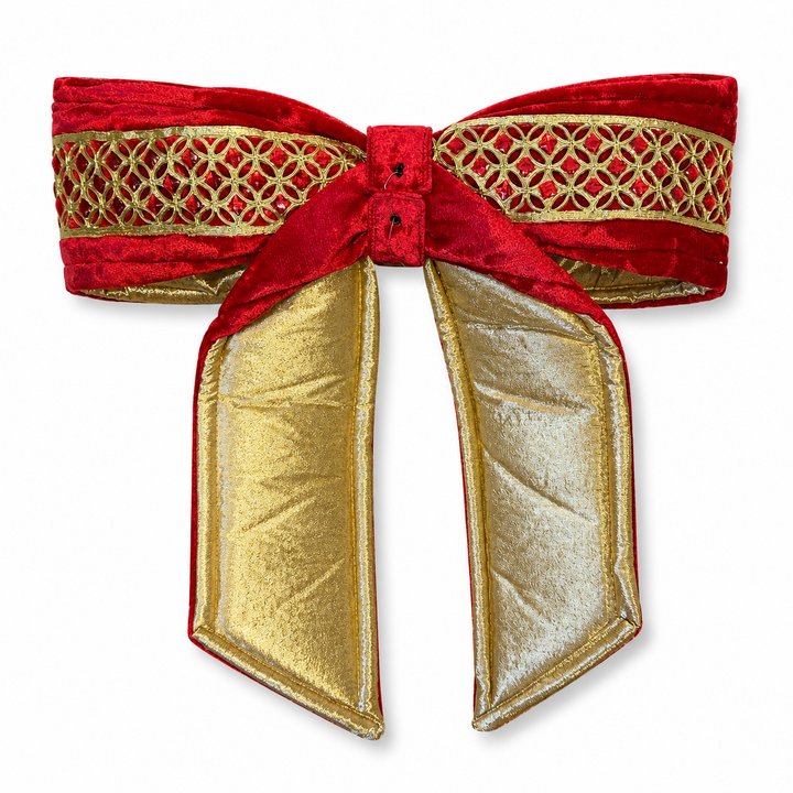 Diamond Jewel Bow Premade Bow - Red or Ivory/White
