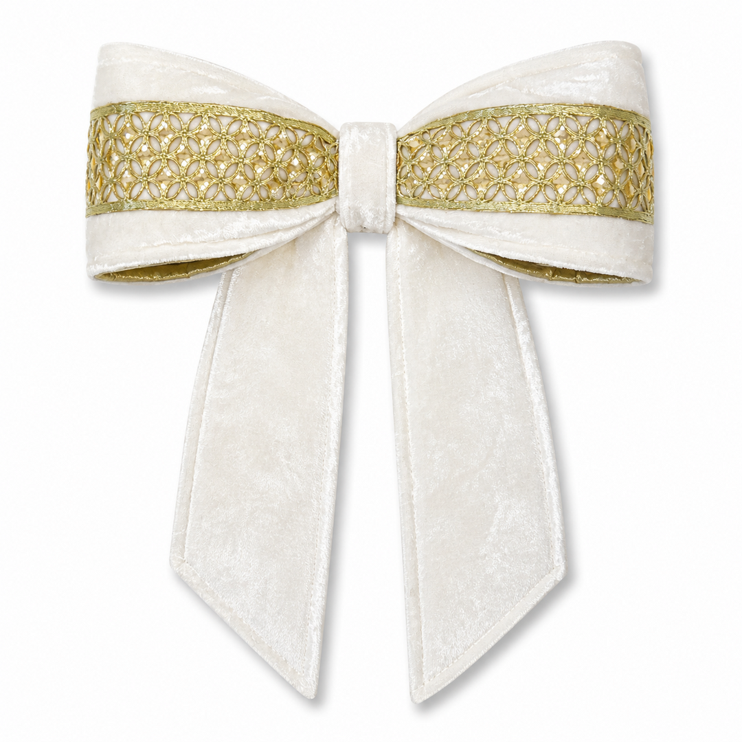 Diamond Jewel Bow Premade Bow - Red or Ivory/White