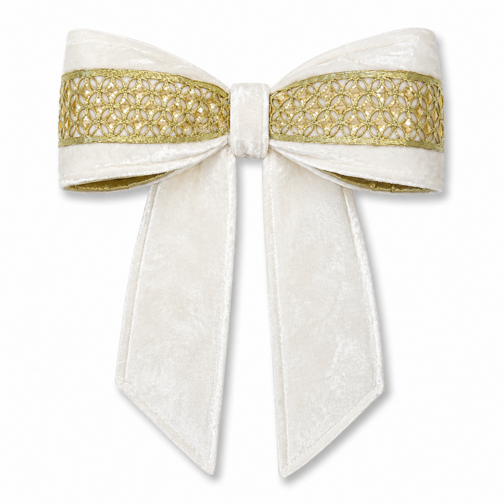 Diamond Jewel Bow Premade Bow - Red or Ivory/White