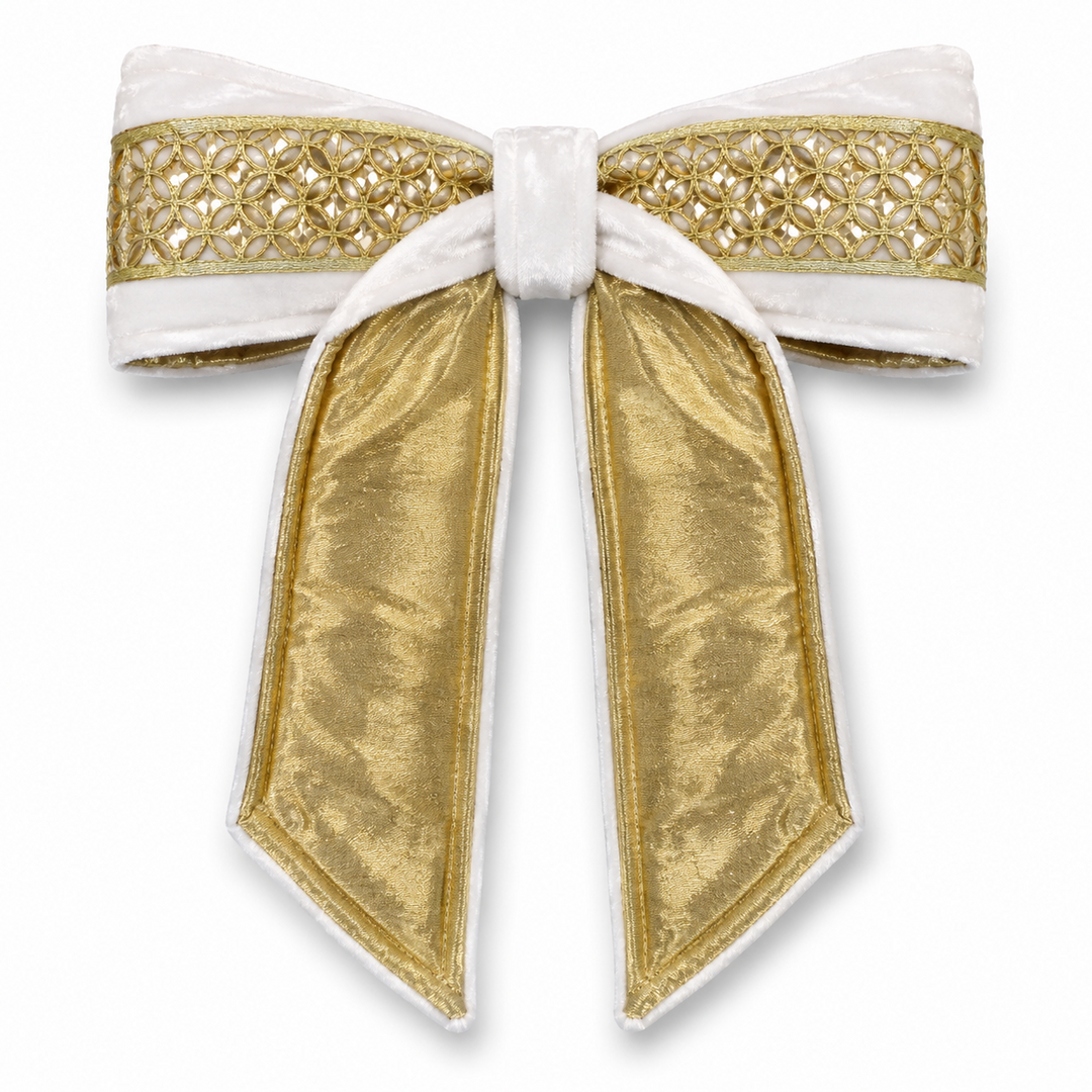 Diamond Jewel Bow Premade Bow - Red or Ivory/White