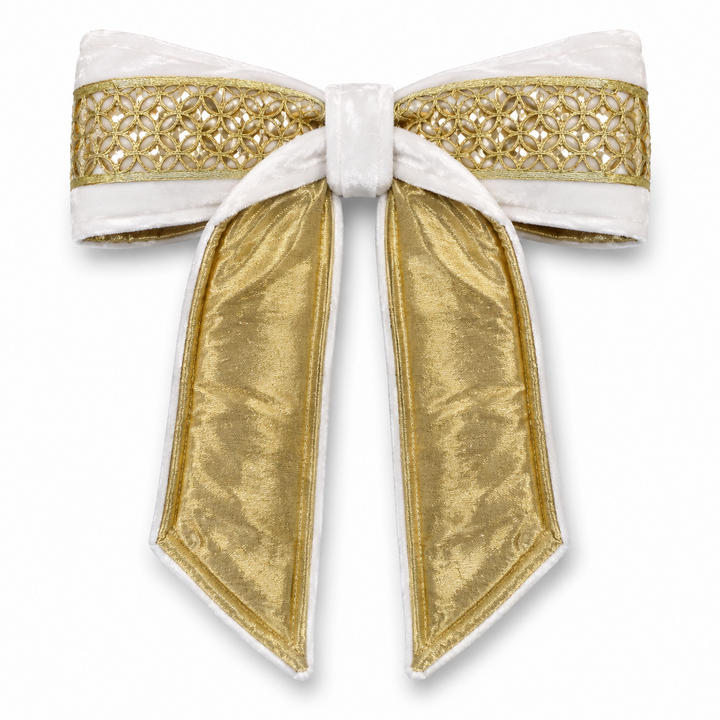 Diamond Jewel Bow Premade Bow - Red or Ivory/White