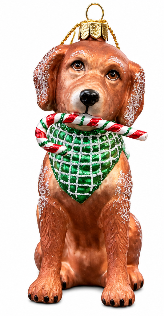 5" Christmas Puppy Ornament - Choice of 3 Different Dog breeds