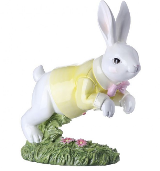 21" Resin Outdoor OK Leaping Bunny - Yellow