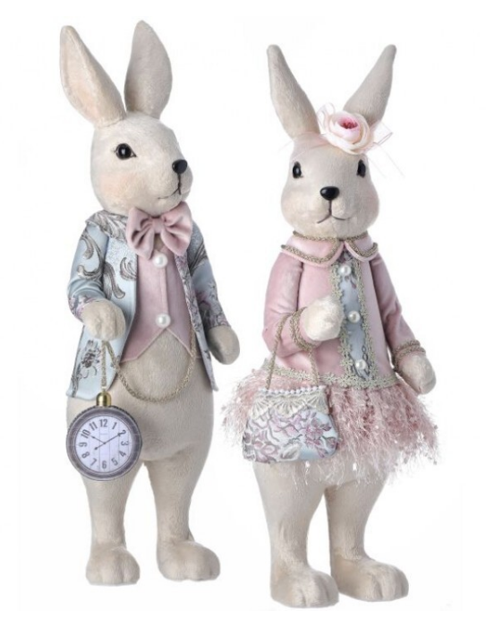 20" Elegant Dressed Bunny Couple