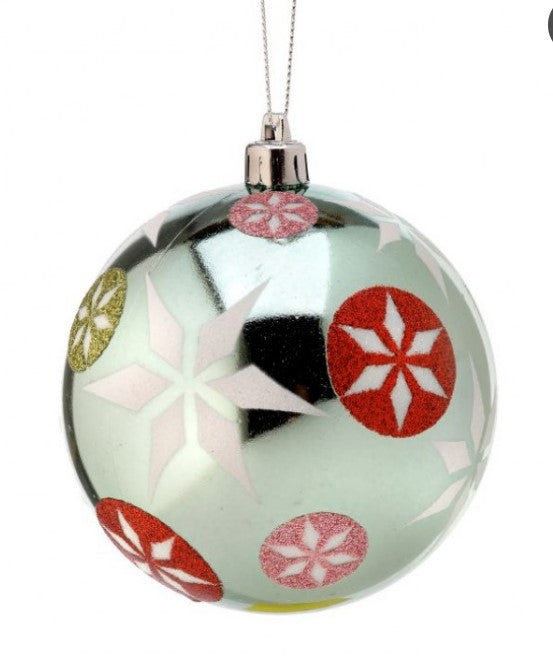 100MM Snowflake Ball Ornament - Box of 4