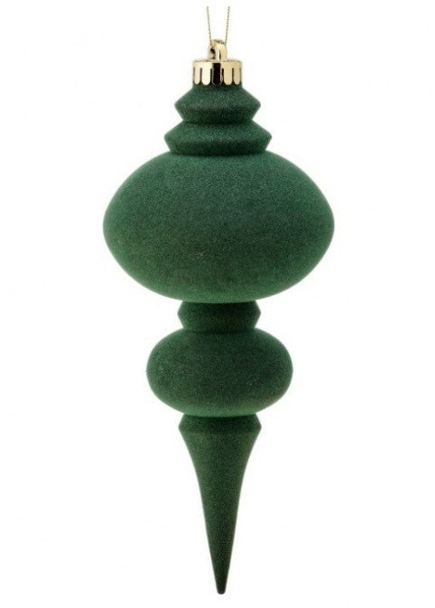 10" Frosted Finial - Box of 2 - Dark Green