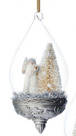 7"  Resin Santa or Snowman Cloche Ornament - Choice of Style