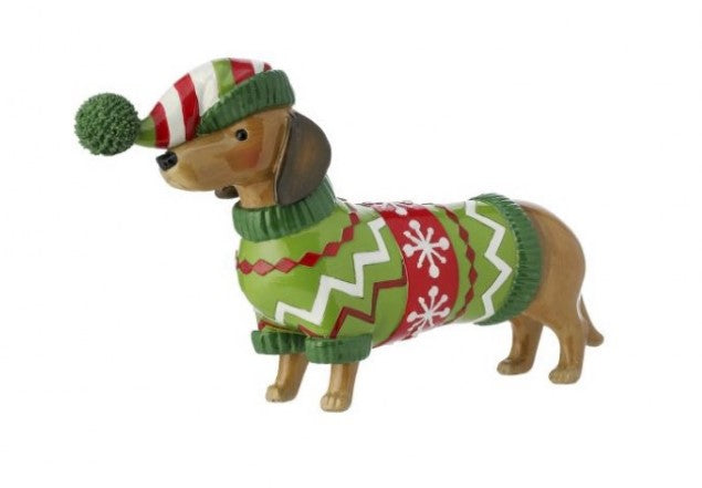 5.5" Resin Dachshund in Sweater