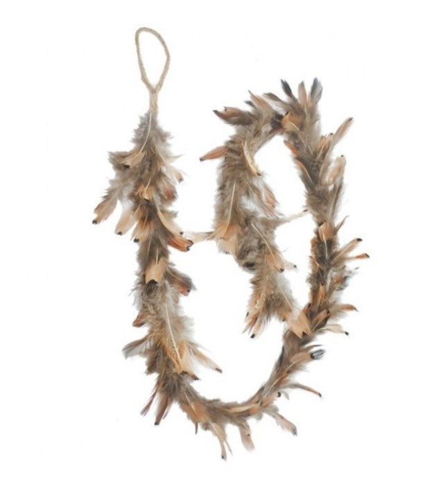 48" Natural Feather Garland