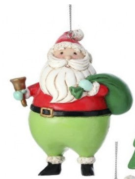 4" Resin Jolly Santa Ornament - Choice of one of 3 Styles