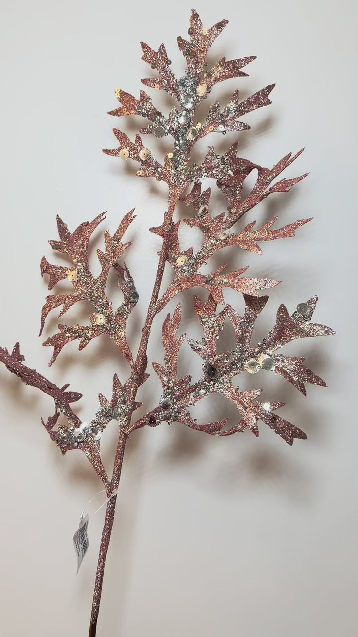 Pink Sea Reed Stem with Glitter