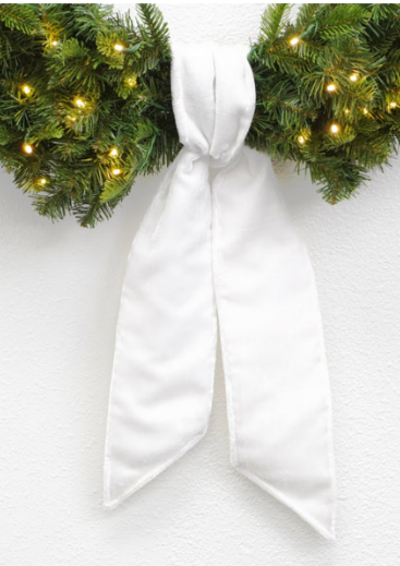 4.5" x 54" Wreath Sash - White