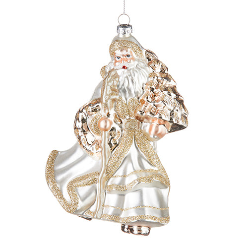 7.25" Gold Santa Ornament