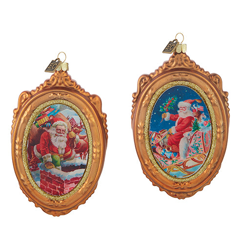 EC 5.5" Franed Santa Portrait Ornament