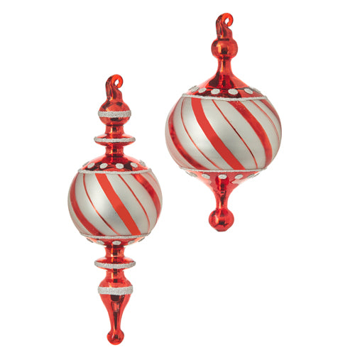 RAZ 7.75" STRIPED FINIAL ORNAMENT