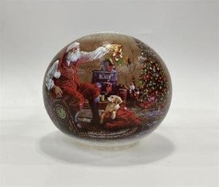 6" Glass LED Santa with Toys Globe with Battery and Timer