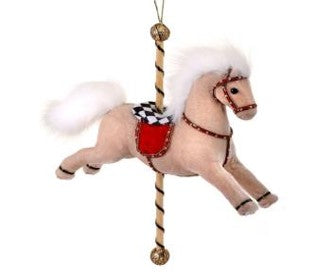 13" Velvet Carousel Horse Ornament