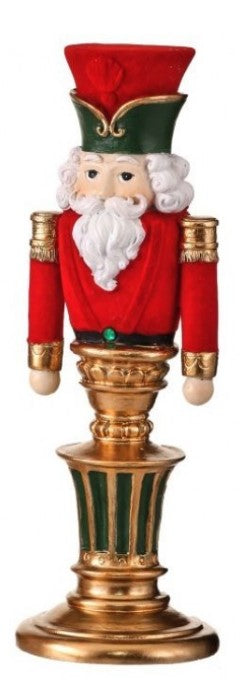 9" Resin Bavarian Nutcracker on Pedestal - Choice of 2 Styles