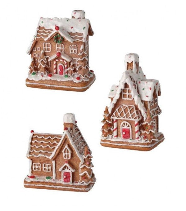 5-6" RESIN GINGERBREAD HOUSE - 3 to CHoose from