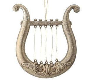 9.5" Plastic Roman Harp Ornament