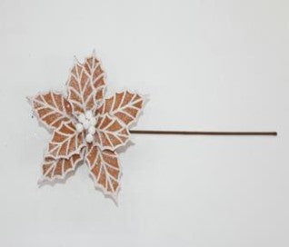 24" Gingerbread Poinsettia Stem