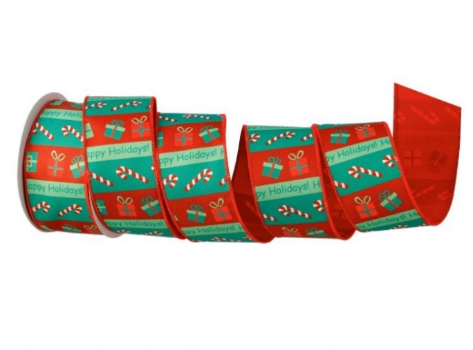 2.5"X10Y Satin Candy Canes with Gift Package Ribbon