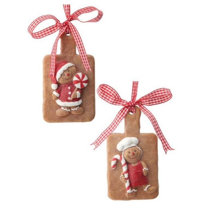 5" Resin Gingerbread Cutting Board - 2 assorted