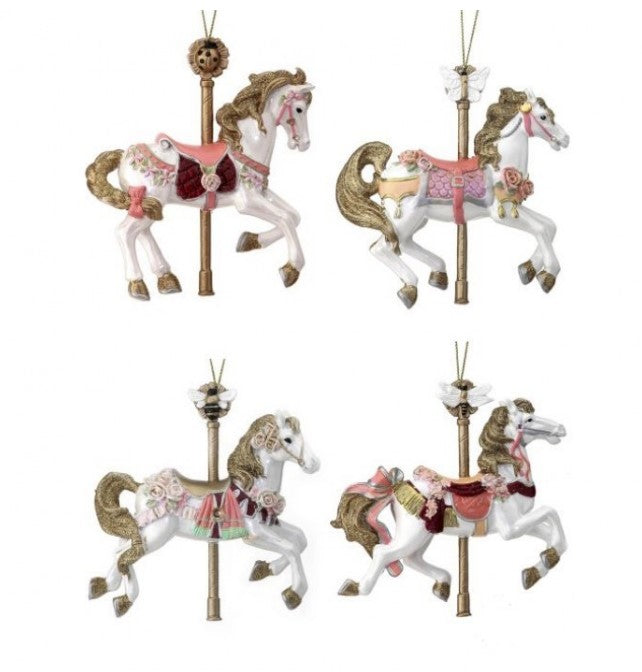 4.5" Resin Carousel Horse Ornament - Choose from 4 Styles