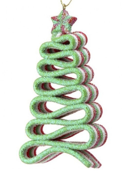 5" Acrylic Ribbon Candy Tree Ornament - Coice of Color