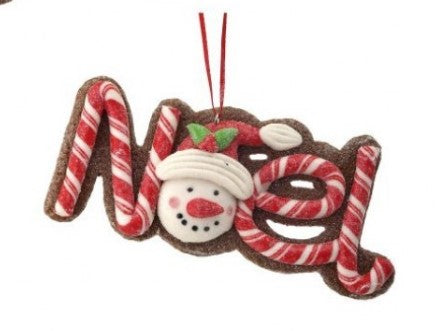 5"  Snowman Gingerbread Ornament - Choose Between Joy or Noel