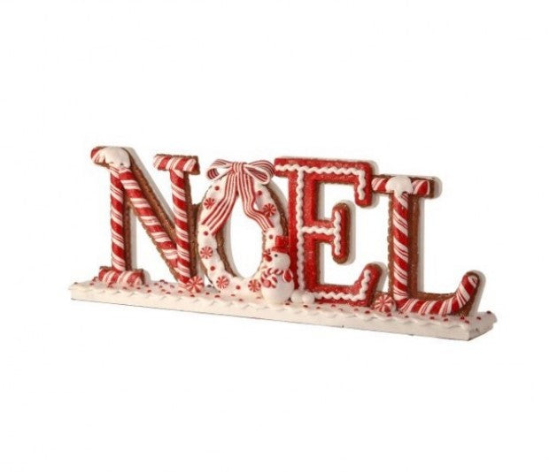 17" Claydough Peppermint Noel Table Piece