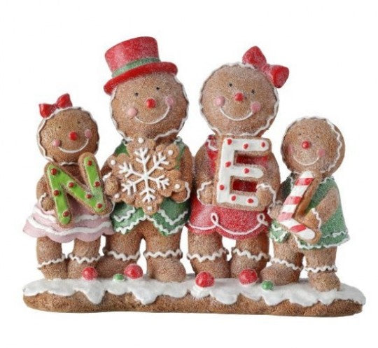 7.5" Resin "Noel" Gingerbread Family