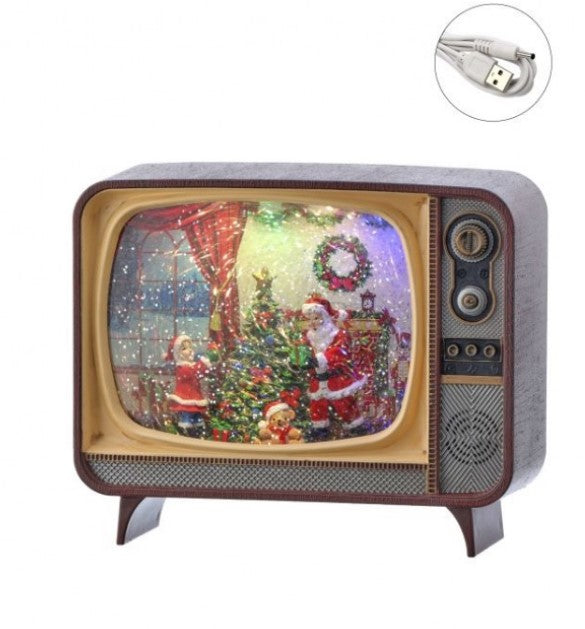 8.5" LED Santa Scene TV Globe with Battery/USB with Timer